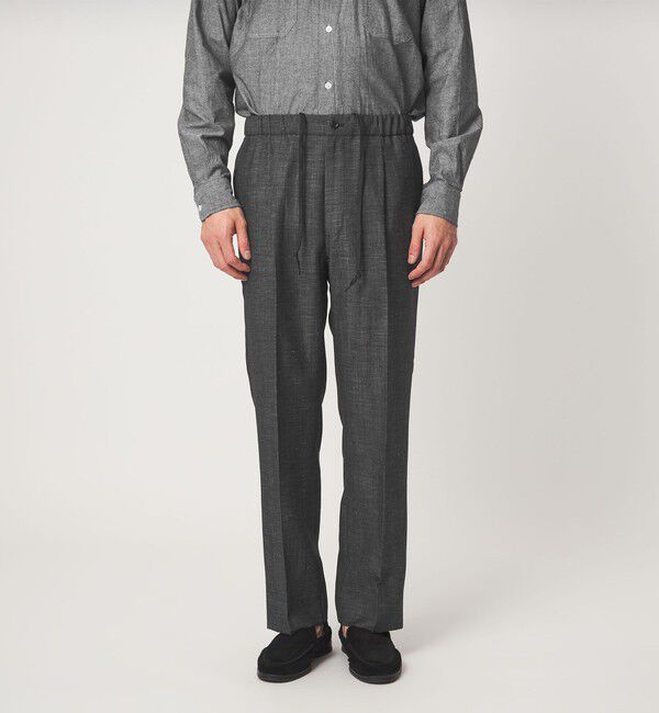 UNITED ARROWS green label relaxing「TW リネン デニムライク 01 ワイド 1プリーツ スラックス セットアップパンツ」|スラックス|