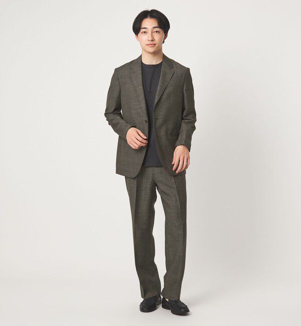 UNITED ARROWS green label relaxing「TW リネン デニムライク 01 ワイド 1プリーツ スラックス セットアップパンツ」|スラックス|