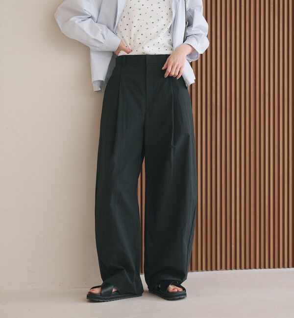 BEAUTY&YOUTH UNITED ARROWS「タックカーブパンツ ウォッシャブル 接触冷感」|その他|BLACK