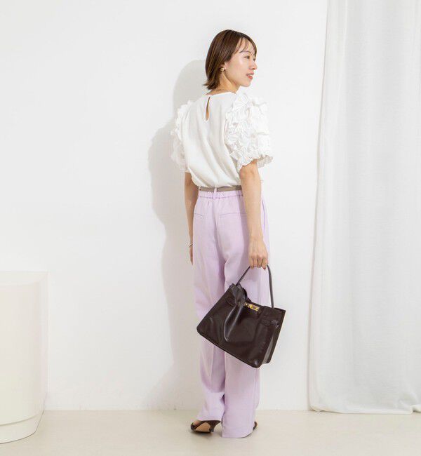 NOLLEY'S「《セットアップ対応》ウォッシャブルストレッチツイル愛されセミワイドパンツ」|その他|