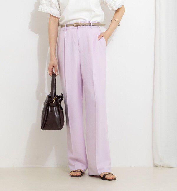 NOLLEY'S「《セットアップ対応》ウォッシャブルストレッチツイル愛されセミワイドパンツ」|その他|