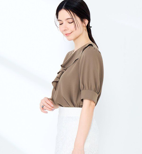 NOLLEY'S sophi「ウォッシャブルジョーゼットアシメラッフルブラウス」|シャツ・ブラウス|