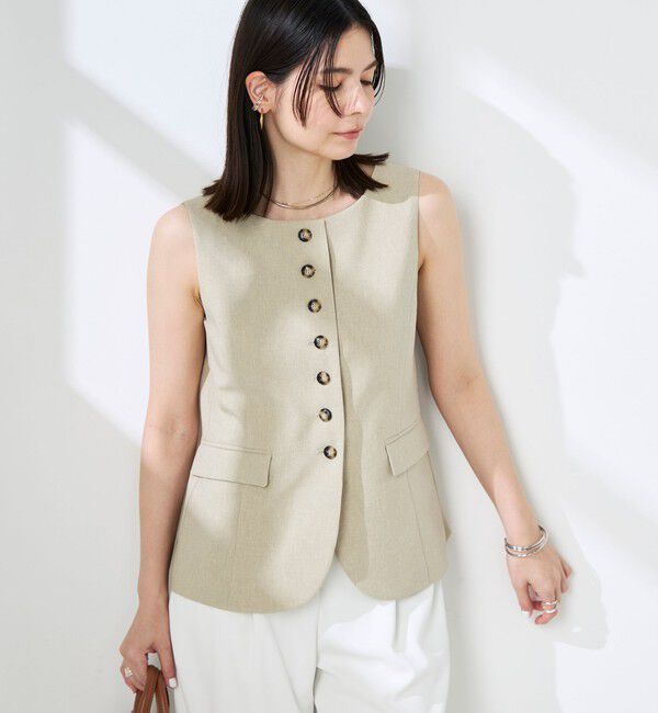 NOLLEY'S sophi「《セットアップ対応》ウォッシャブルドライシャンタンジレ」|ベスト・ジレ|ベージュ