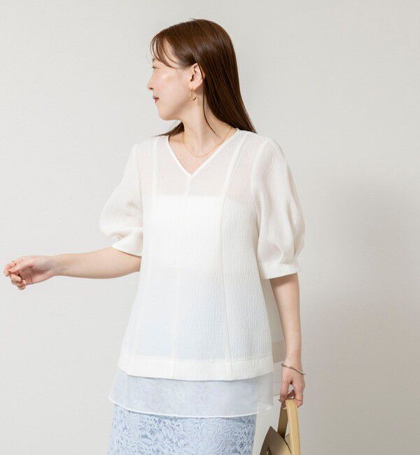 NOLLEY'S sophi「ウォッシャブルポコポコジャガードオーガンジープルオーバー」|シャツ・ブラウス|