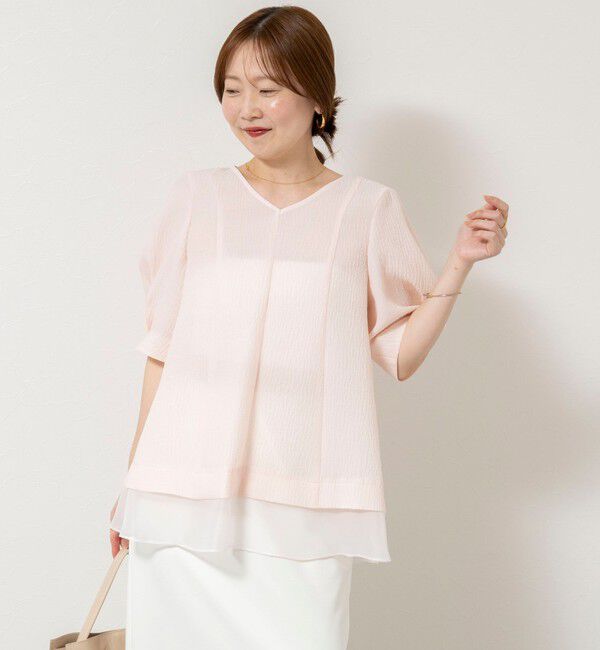 NOLLEY'S sophi「ウォッシャブルポコポコジャガードオーガンジープルオーバー」|シャツ・ブラウス|