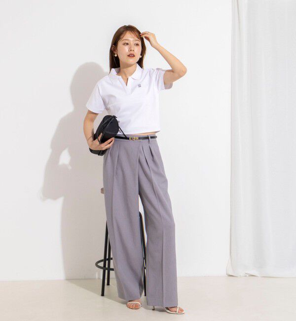 NOLLEY'S「【nolnol/ノルノル】ウォッシャブルスキッパーショートポロTee」|ポロシャツ|