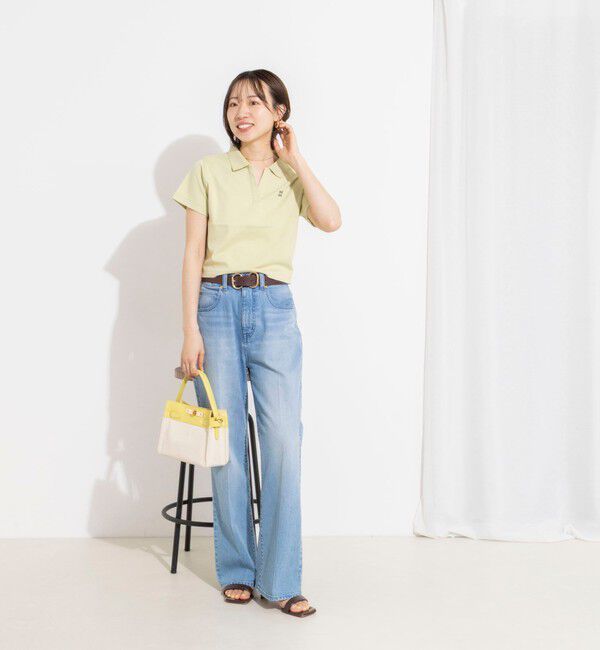 NOLLEY'S「【nolnol/ノルノル】ウォッシャブルスキッパーショートポロTee」|ポロシャツ|