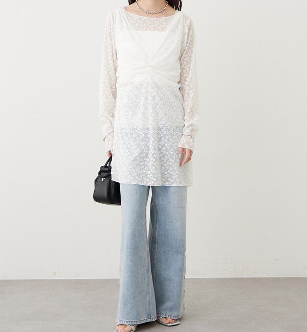  「シャイニーレースタンクワンピ」|Tシャツ・カットソー|