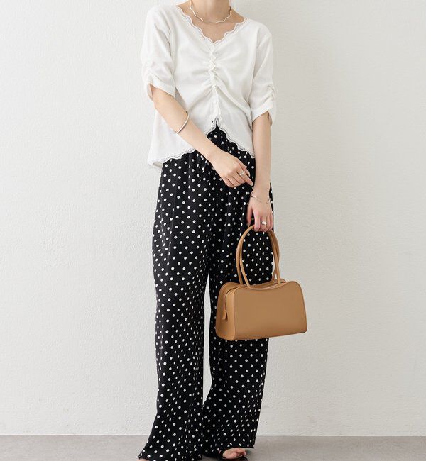  「半袖ギャザーリブカーディガン」|Tシャツ・カットソー|