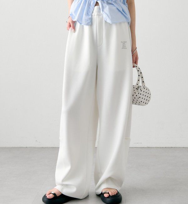  「タックカーブスウェットパンツ」|チノ|オフホワイト