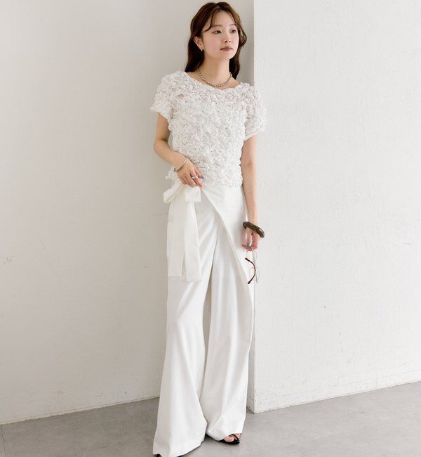  「ふわふわシャーリングTシャツ」|Tシャツ・カットソー|