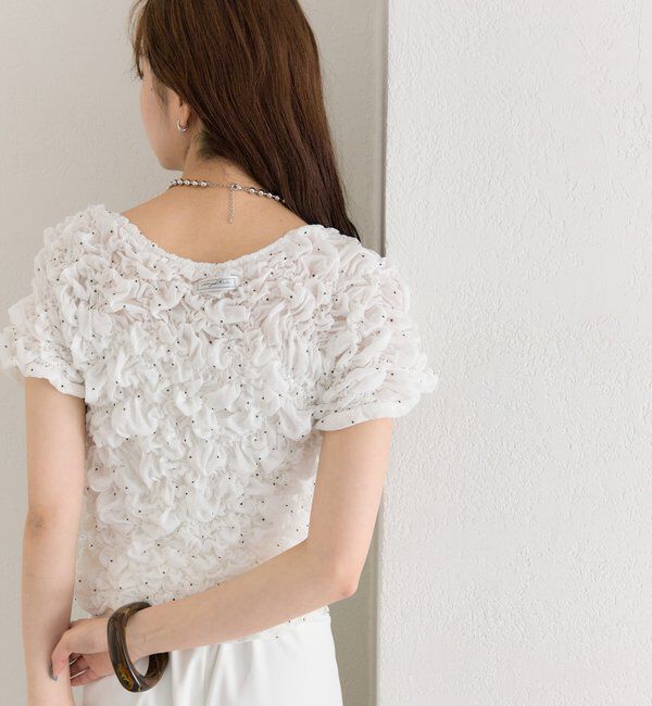  「ふわふわシャーリングTシャツ」|Tシャツ・カットソー|