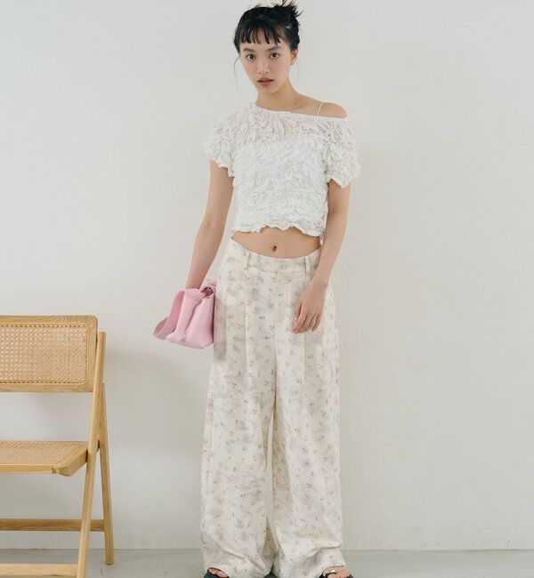  「ふわふわシャーリングTシャツ」|Tシャツ・カットソー|