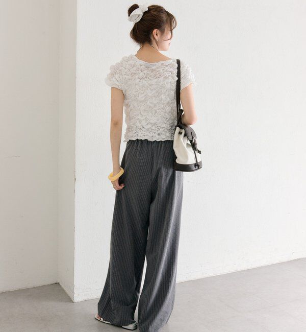  「ふわふわシャーリングTシャツ」|Tシャツ・カットソー|