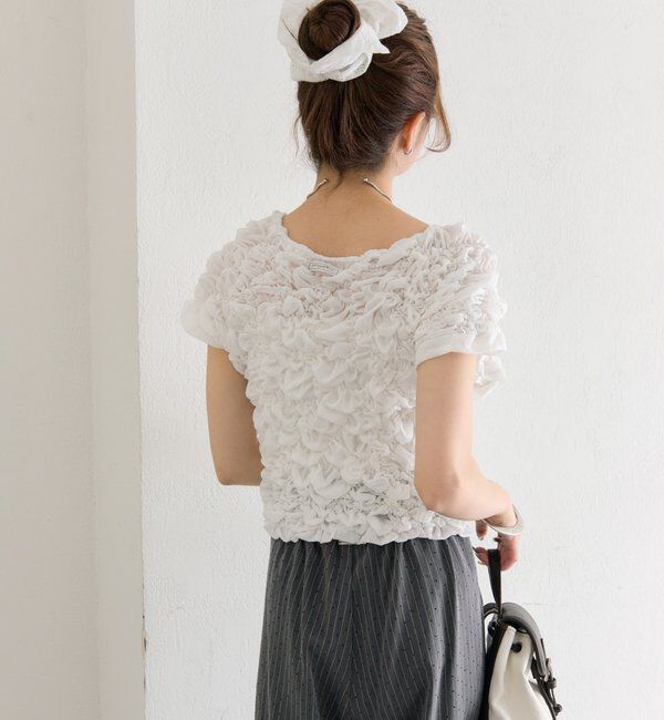  「ふわふわシャーリングTシャツ」|Tシャツ・カットソー|