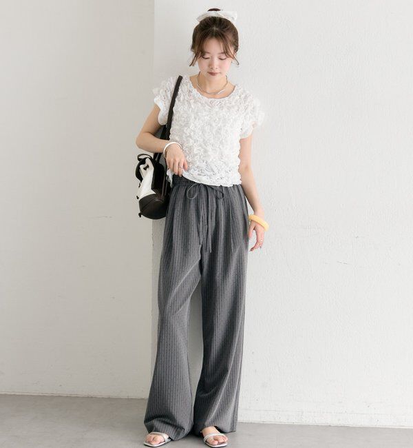  「ふわふわシャーリングTシャツ」|Tシャツ・カットソー|