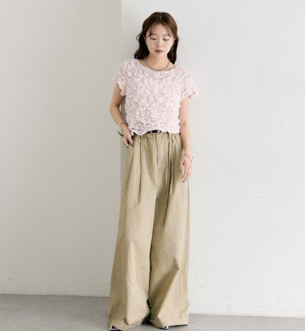  「ふわふわシャーリングTシャツ」|Tシャツ・カットソー|