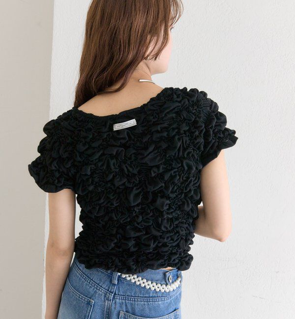  「ふわふわシャーリングTシャツ」|Tシャツ・カットソー|