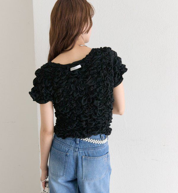  「ふわふわシャーリングTシャツ」|Tシャツ・カットソー|