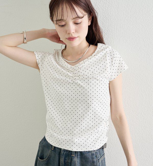  「ドットプリント半袖Tシャツ」|Tシャツ・カットソー|