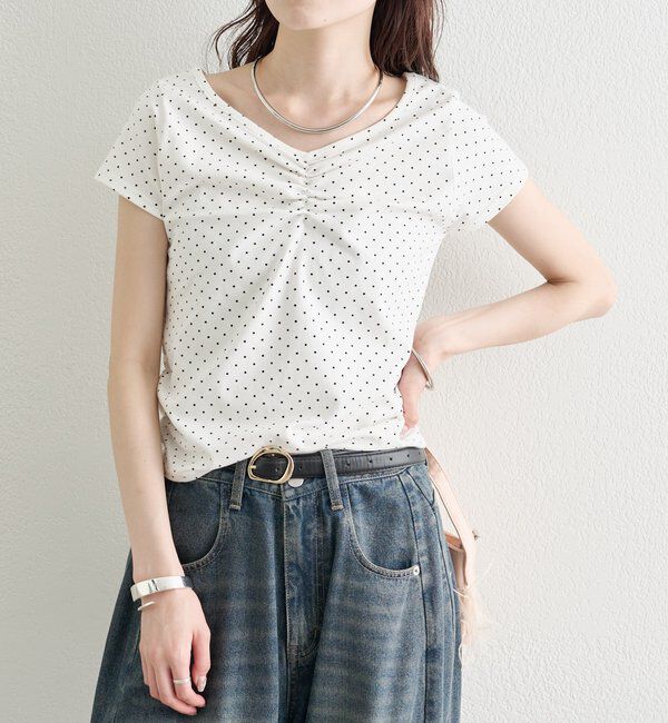  「ドットプリント半袖Tシャツ」|Tシャツ・カットソー|