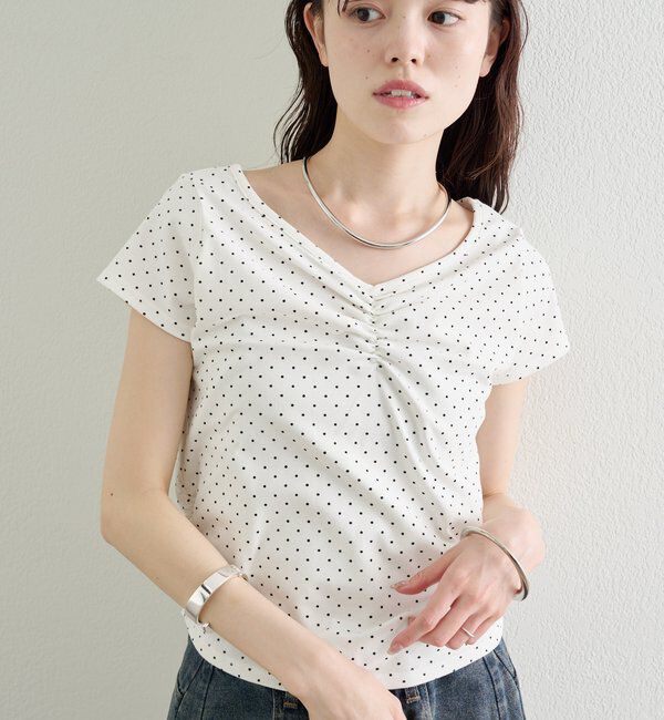  「ドットプリント半袖Tシャツ」|Tシャツ・カットソー|