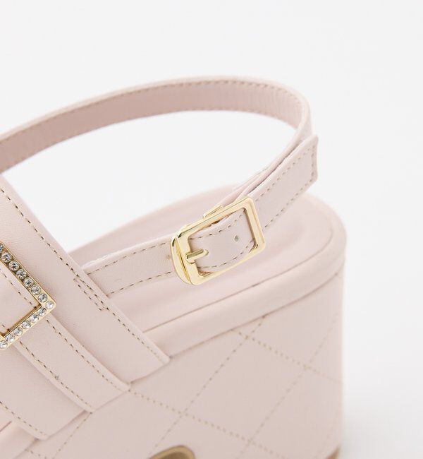  「ビジュー付キルティングソールサンダル」|その他|