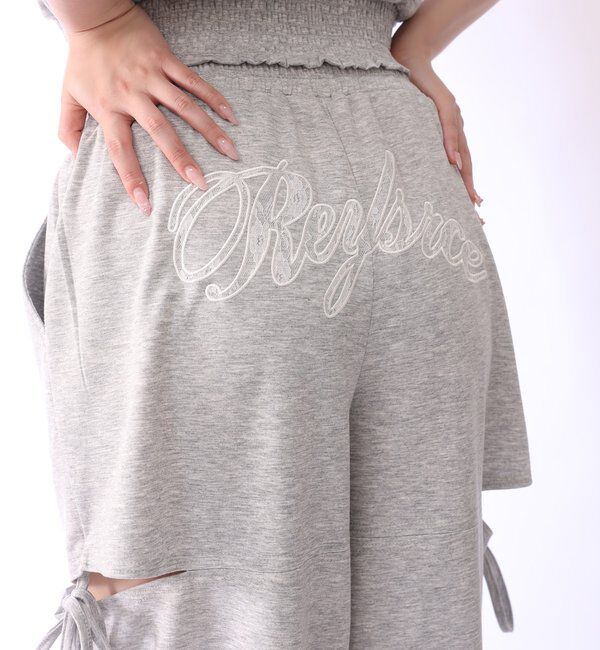  「【セットアップ可能】バックロゴ刺繍サイドカットラメスウェットパンツ」|その他|