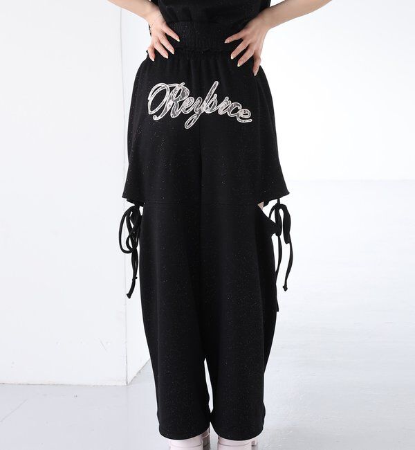  「【セットアップ可能】バックロゴ刺繍サイドカットラメスウェットパンツ」|その他|