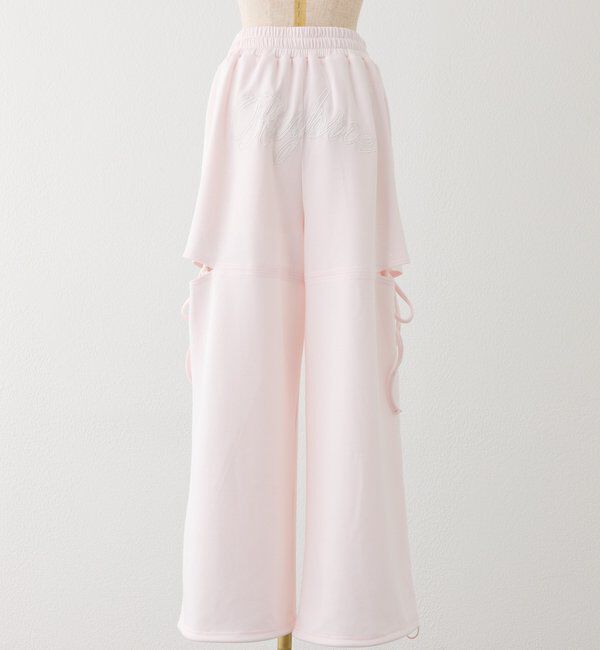  「【セットアップ可能】バックロゴ刺繍サイドカットラメスウェットパンツ」|その他|