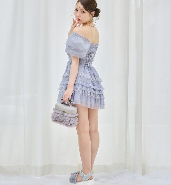  「【Tulle Collection】ティアードミニワンピース」|ワンピース|