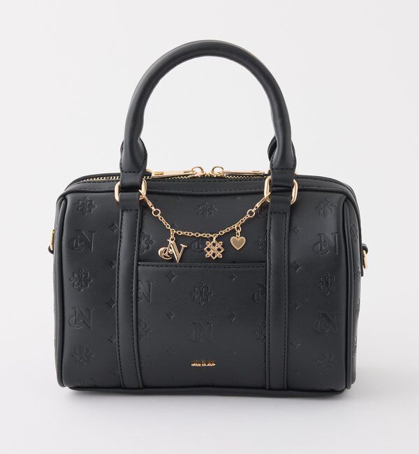  「オリジナルエンボスミニボストンバッグ」|ショルダー・メッセンジャー|ブラック