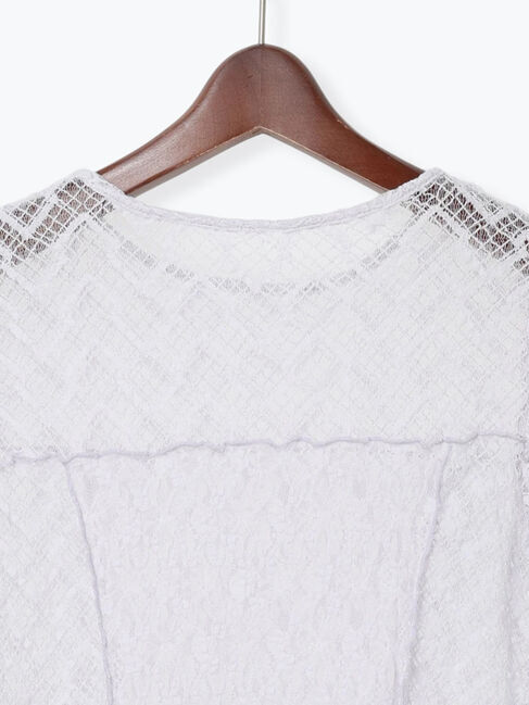 Te chichi「パッチワークレース5分袖トップス」|Tシャツ・カットソー|