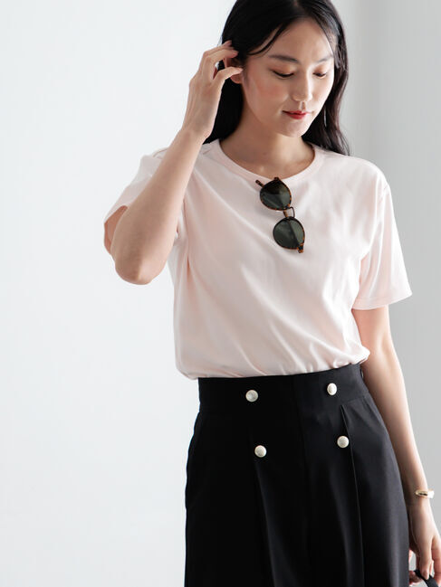 Te chichi「【調温】ミニマルネックTシャツ」|Tシャツ・カットソー|