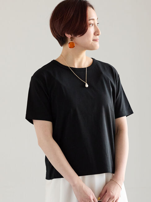Te chichi「【調温】ミニマルネックTシャツ」|Tシャツ・カットソー|ブラック