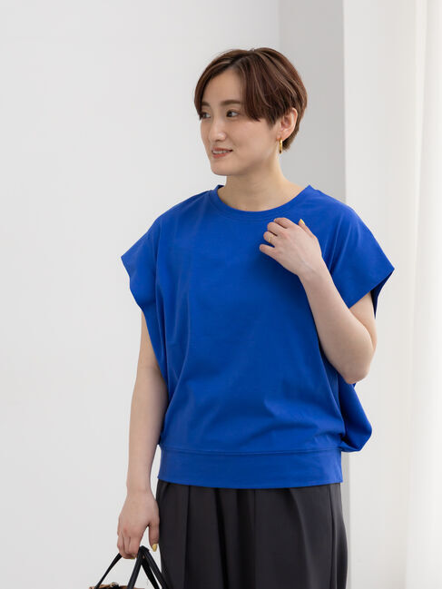Te chichi「【接触冷感/遮熱/吸水速乾】ショルダータックドルマンTシャツ」|Tシャツ・カットソー|ブルー