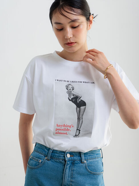 Te chichi「マリリンモンローモノクロフォトTシャツ」|Tシャツ・カットソー|