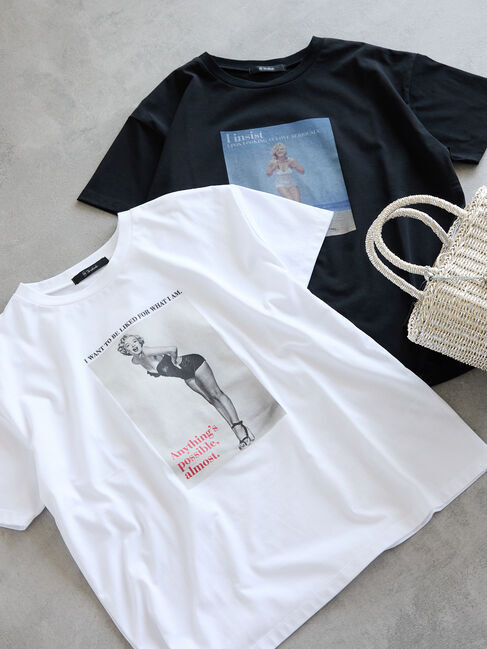 Te chichi「マリリンモンローモノクロフォトTシャツ」|Tシャツ・カットソー|