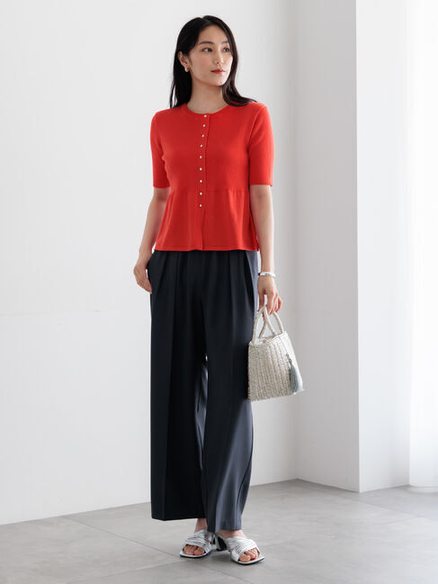 Te chichi「【調温】ペプラムハーフスリーブニット」|ニット・セーター|