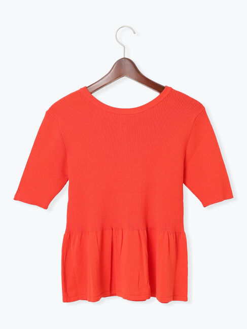 Te chichi「【調温】ペプラムハーフスリーブニット」|ニット・セーター|