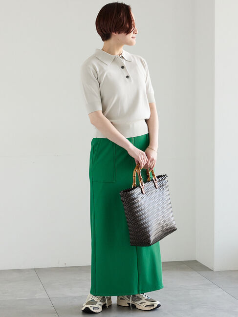 Te chichi「【調温】ハーフスリーブニットポロ」|ニット・セーター|