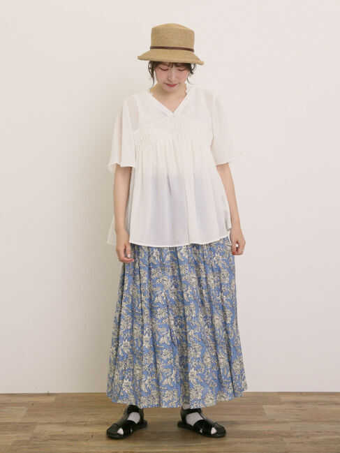 Samansa Mos2「◎2WAYシャーリングチュニック」|シャツ・ブラウス|