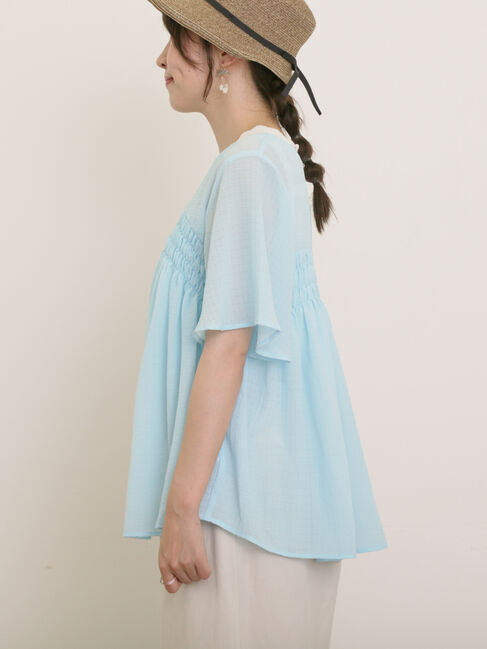 Samansa Mos2「◎2WAYシャーリングチュニック」|シャツ・ブラウス|