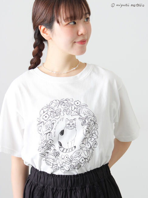 Samansa Mos2「【miyuki matsuo&times;Samansa Mos2】プリントT」|Tシャツ・カットソー|オフホワイト
