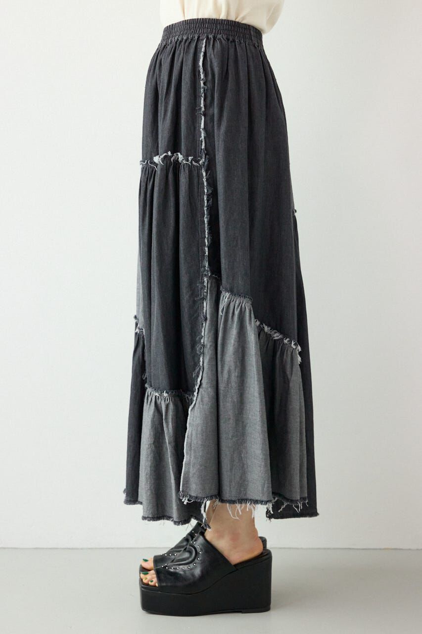 RODEO CROWNS「デニムパッチワークティアードスカート」|スカート|
