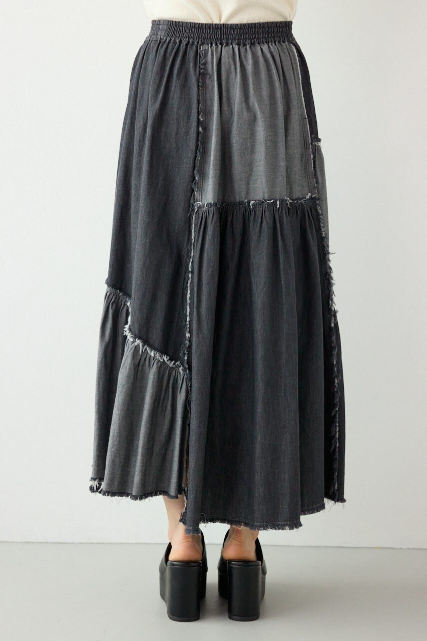 RODEO CROWNS「デニムパッチワークティアードスカート」|スカート|