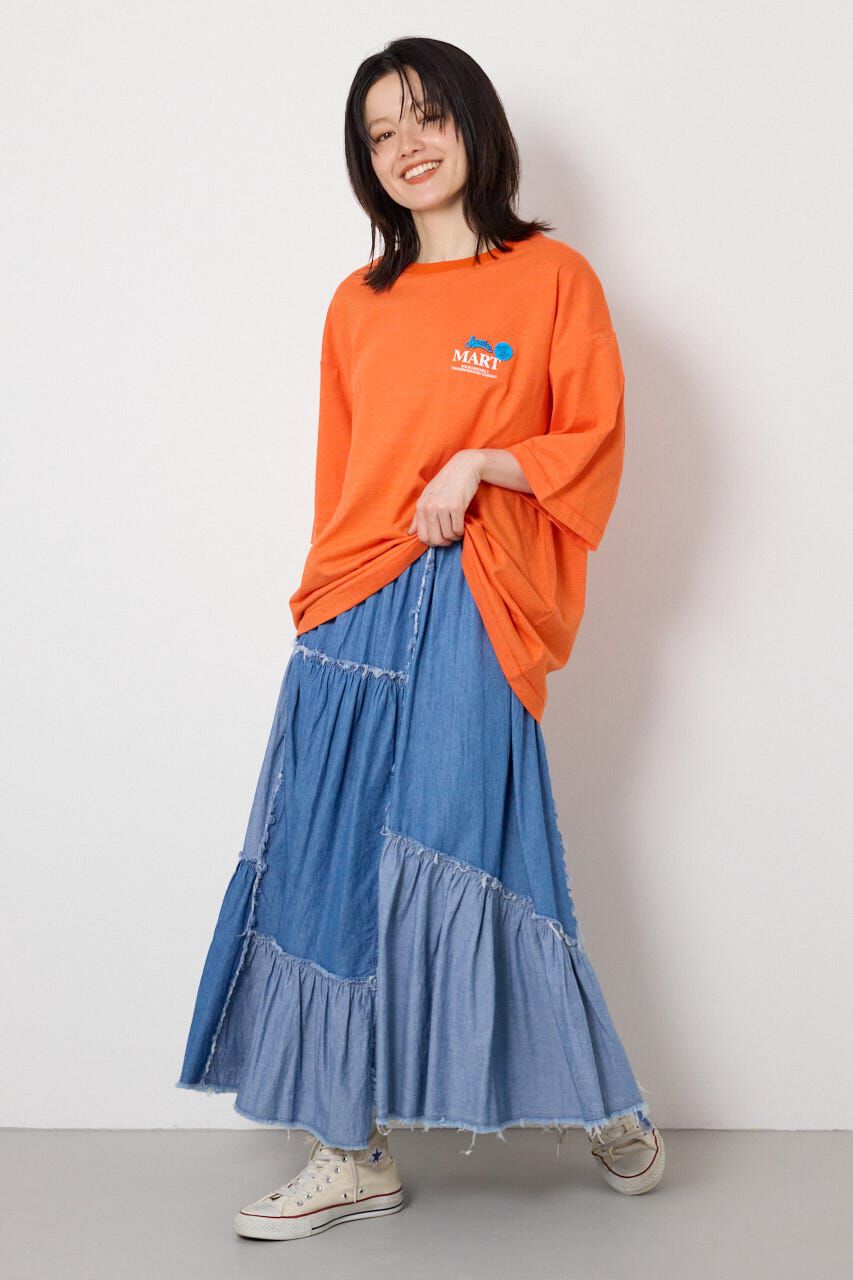 RODEO CROWNS「デニムパッチワークティアードスカート」|スカート|