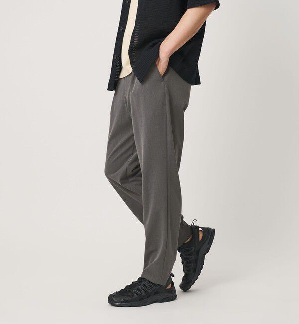 BEAUTY&YOUTH UNITED ARROWS「アルガン トロ 1プリーツ テーパード スラックス NO.7 ストレッチ」|チノ|DK.GRAY