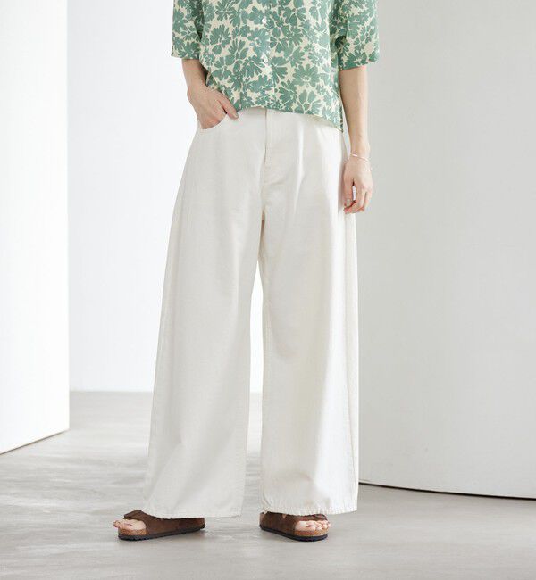 BEAUTY&YOUTH UNITED ARROWS「ライトオンス ワイド デニムパンツ」|デニム|OFF WHITE