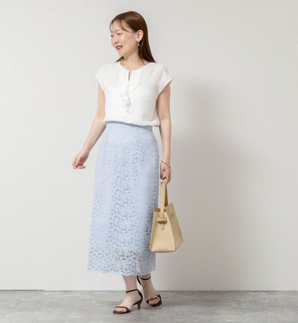 NOLLEY'S sophi「ウォッシャブルストレッチジョーゼットフロントラッフルブラウス」|シャツ・ブラウス|